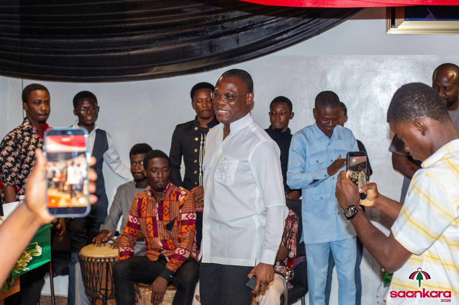 Basiera Saankara at a campaign engagement with young party members